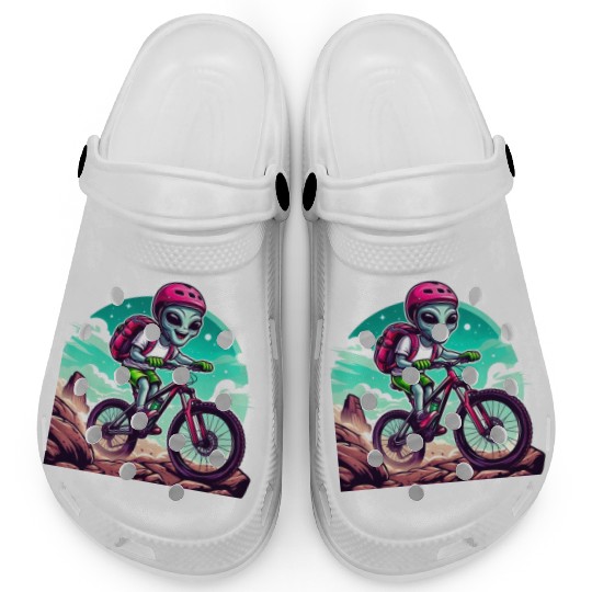 MTB alien race on mountain bike Clogs