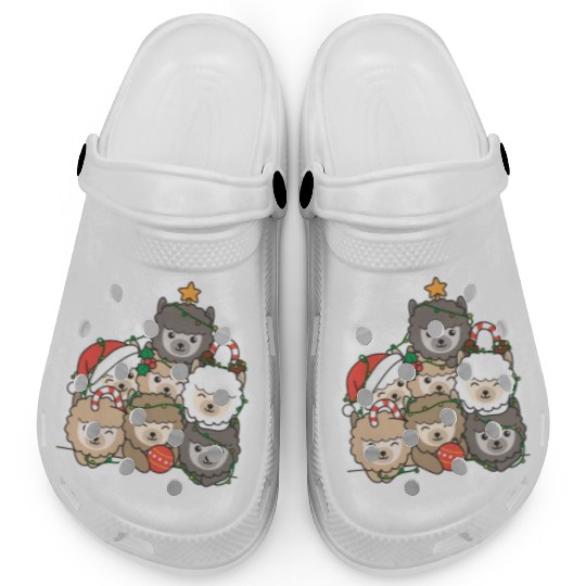 Alpaca Christmas Tree Funny Animal Christmas Clogs