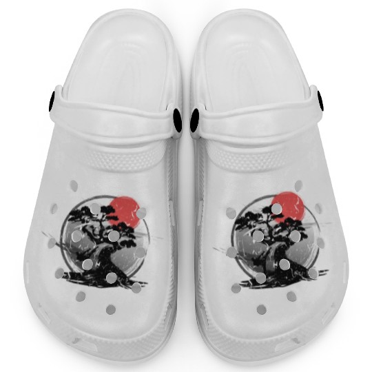 Martial Arts Japanese Style Bonsai Sunset Karate Clogs