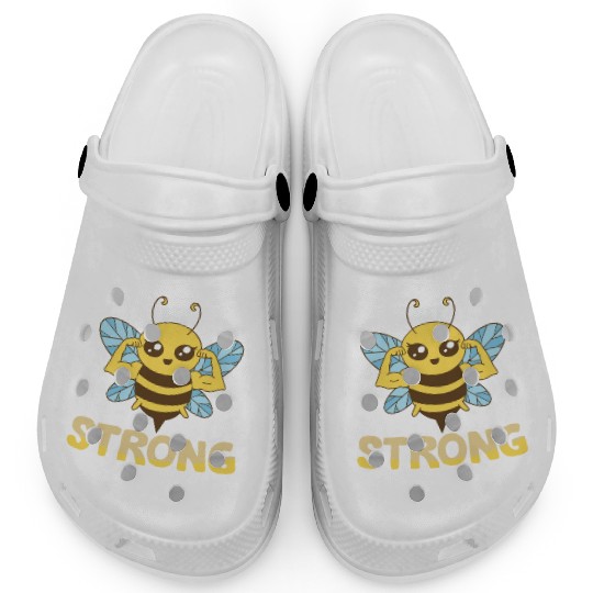 Bee Strong Women Cute Bee Graphic Clogs