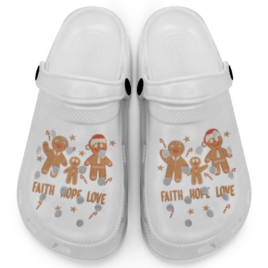 Gingerbread Man Faith Hope Love Religious Clogs