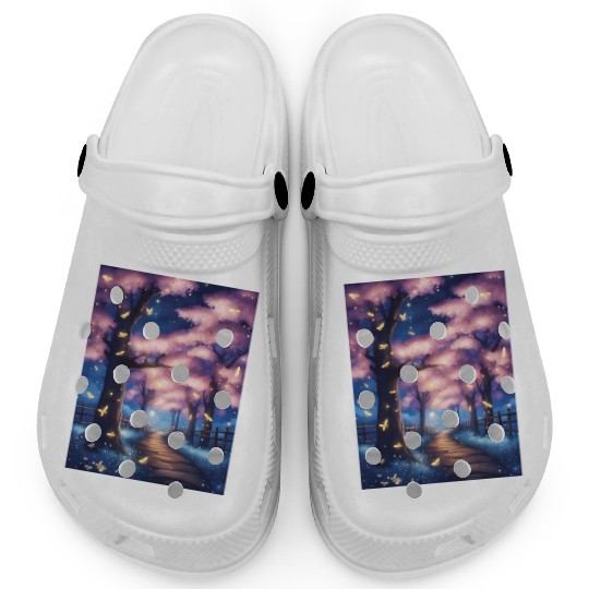 Fireflies In Cherry Blossom Trees Clogs