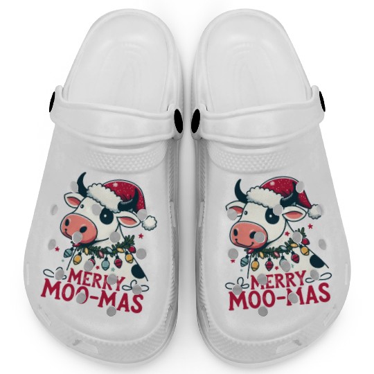 Cute Cow Lover Christmas Design Clogs