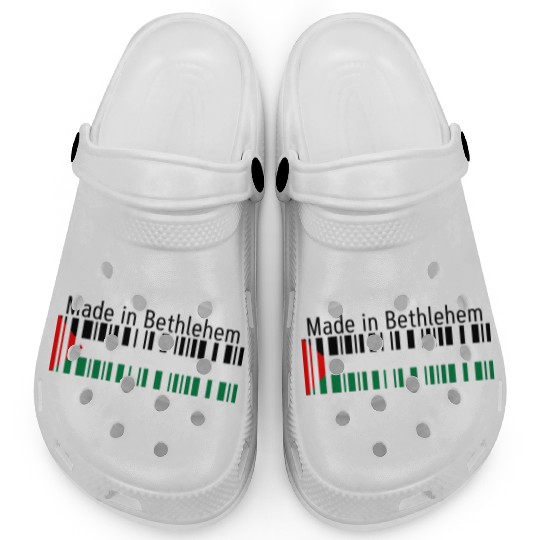 Made in Bethlehem Barcode Palestine Flag for Pales Clogs