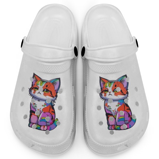 Colorful Cute cat for cat Lovers Clogs