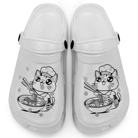 cat ramen chibi japanese kawaii chibi fun Clogs