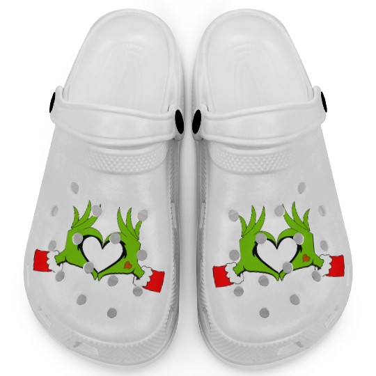 Heart Hands Graphic Christmas Clogs