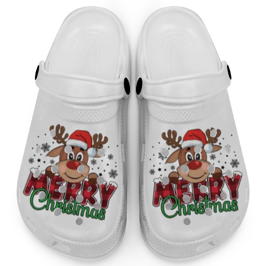 Cute Reindeer Merry Christmas Clogs