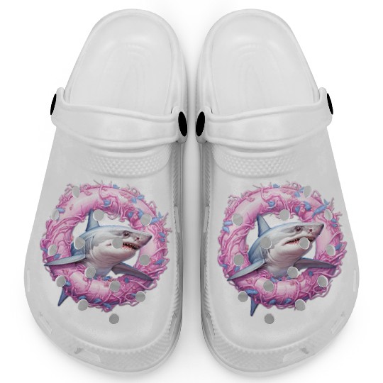 shark in an inflatable ring Clogs