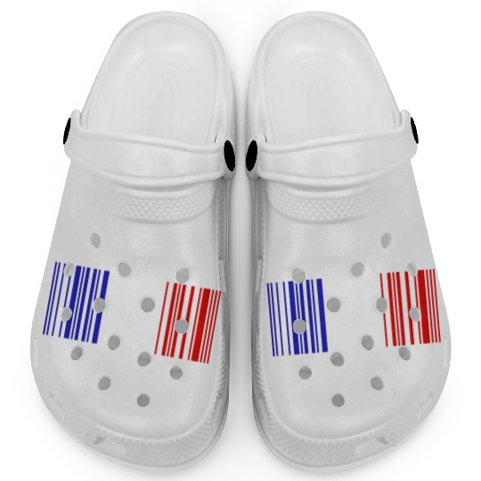 Lyon Barcode France Flag for French People Clogs