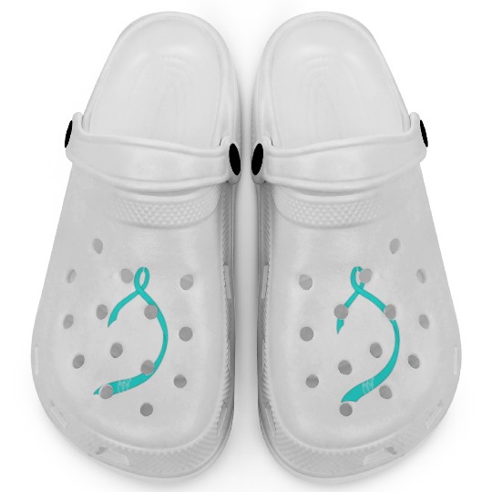 Warrior Bow Warrior Teal Ribbon Ovarian Cancer Clogs