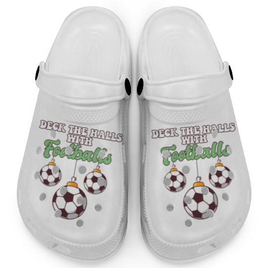 Football Player Coach Christmas Balls Deck The Clogs
