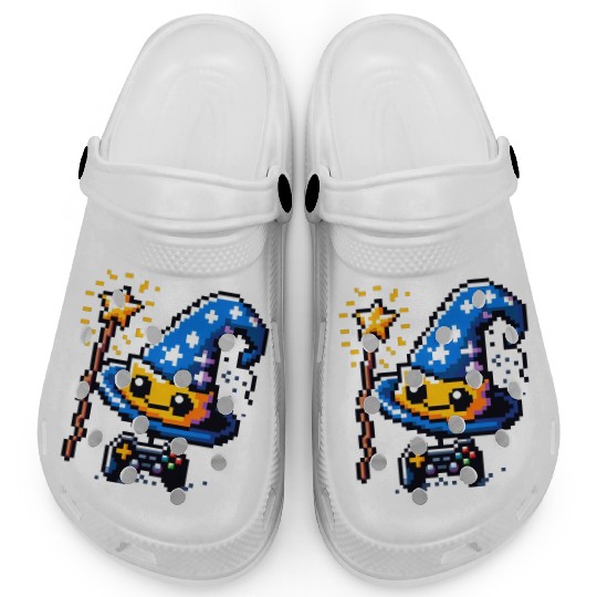 Gamer Wizard 8-Bit Hat with Controller Wand Clogs