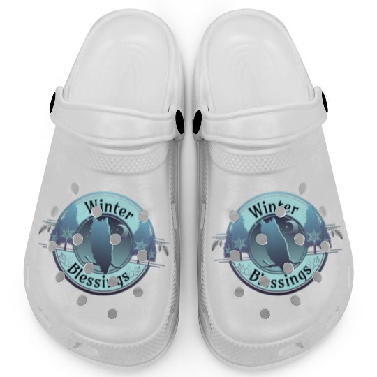 Winter Blessings Owl and Moon Badge Clogs