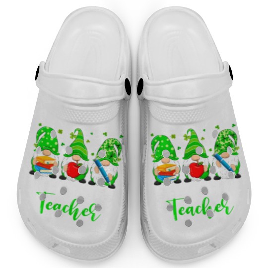 Cute Gnomes 2Nd Grade Teacher Squad St Patrick Clogs