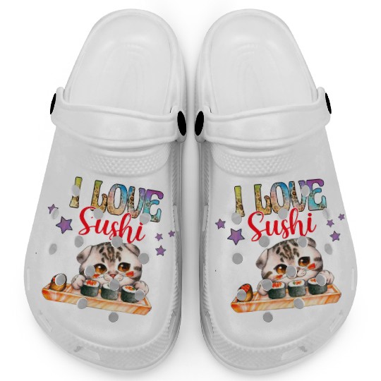 I love Sushi - Cat sushi Clogs
