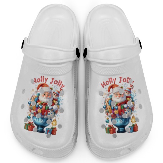 Holly Jolly bubble Santa Clogs