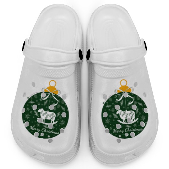 Green Lamb Christmas Ornament Clogs