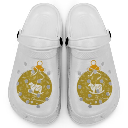 Golden Lamb Christmas Ornament Clogs