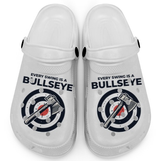 Axe Throwing Axe Thrower Lumberjack Funny Bullseye Clogs