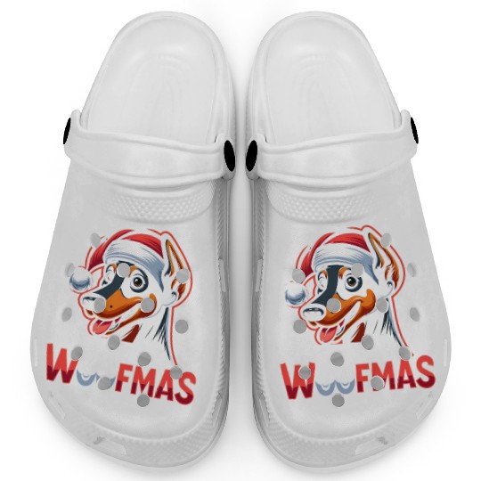 Xmas Dog Merry Woofmas Christmas Doberman Clogs