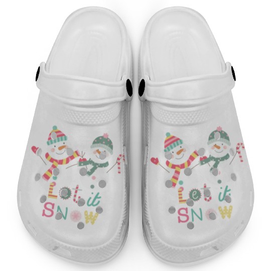 Fun Snowman Let It Snow Colorful Christmas Clogs