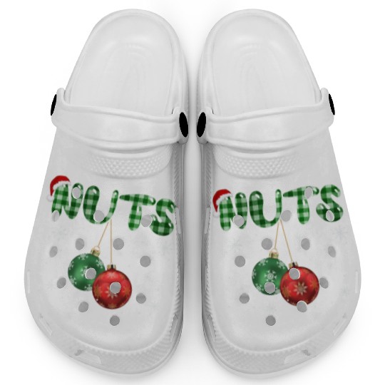 Chest Nuts Christmas Funny Couple Matching Clogs