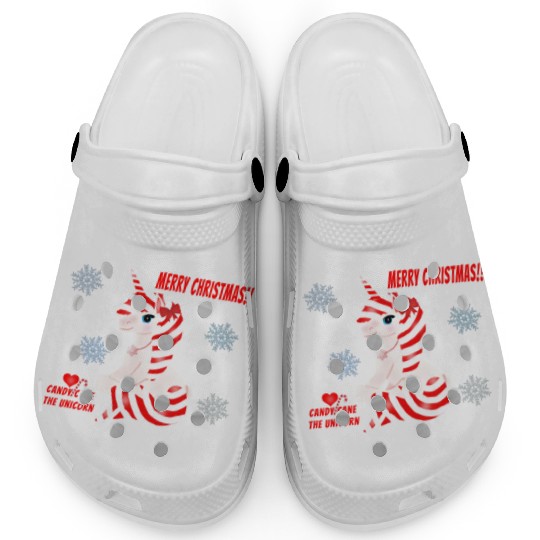 "Candy Cane the Unicorn" (Snowflake Snuggliezz) Clogs