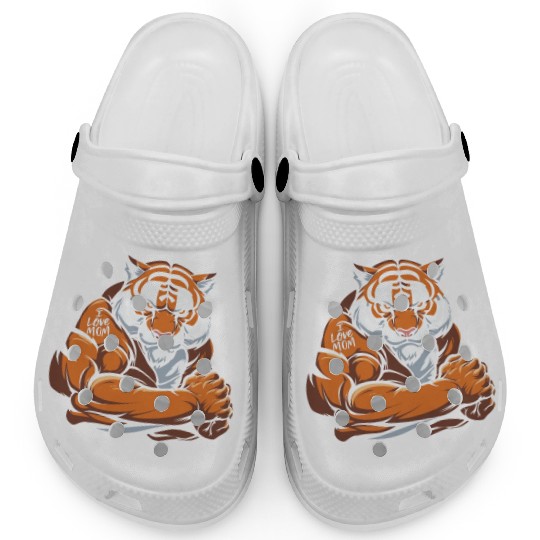 Tiger I Love Mom Clogs