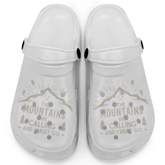 The Mountains are calling Hiking Climbing Nature Clogs