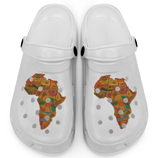 Colourful African Map For Afrocentric Lovers. Clogs