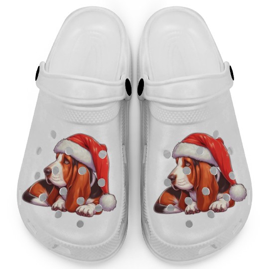 Cute Basset Hound Santa Claus Clogs