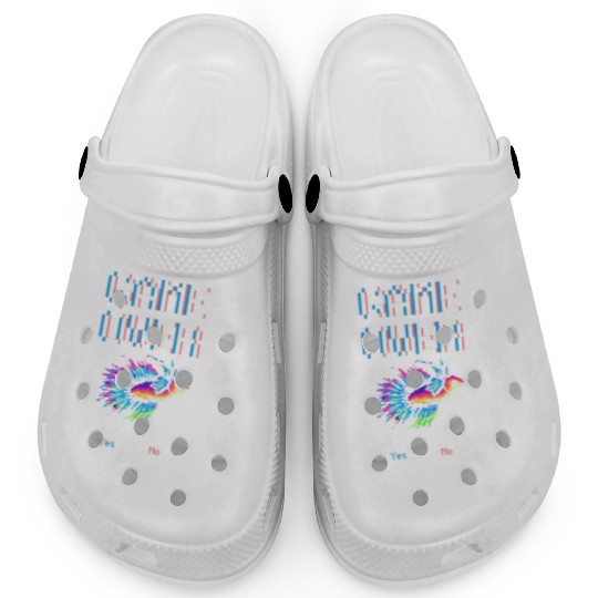 8 bit Arcade Retro Game Over Betta Fish Clogs