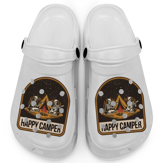 Happy Camper Skeleton Campfire Tent Clogs