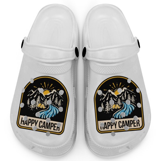 Happy Camper Camping Campfire Tent Clogs