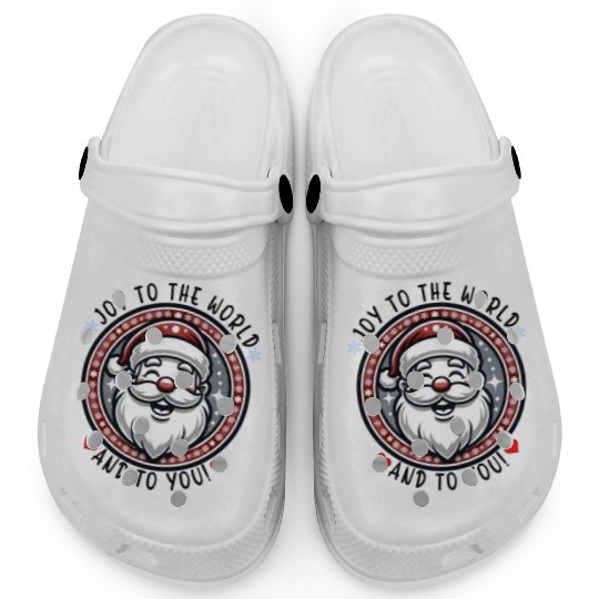 Joy To The World And To You - Joyful Santa Cheer Clogs