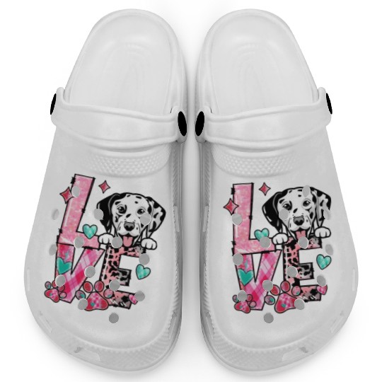 Dalmation Dog I Love My Dog Valentines Day Clogs