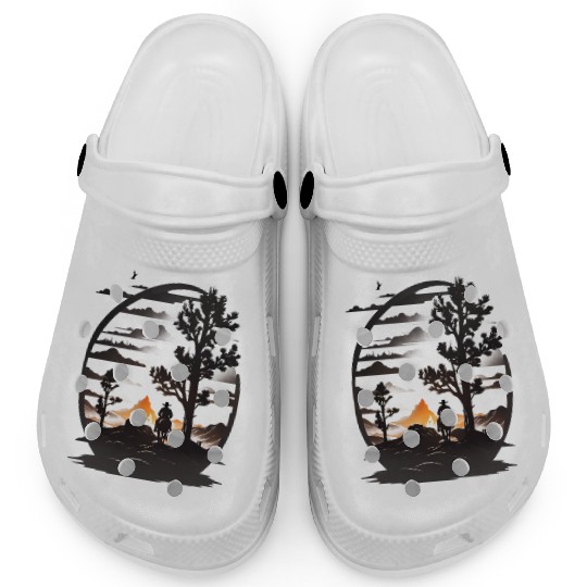 Lone Cowboy Amidst the Fiery Frontier Clogs