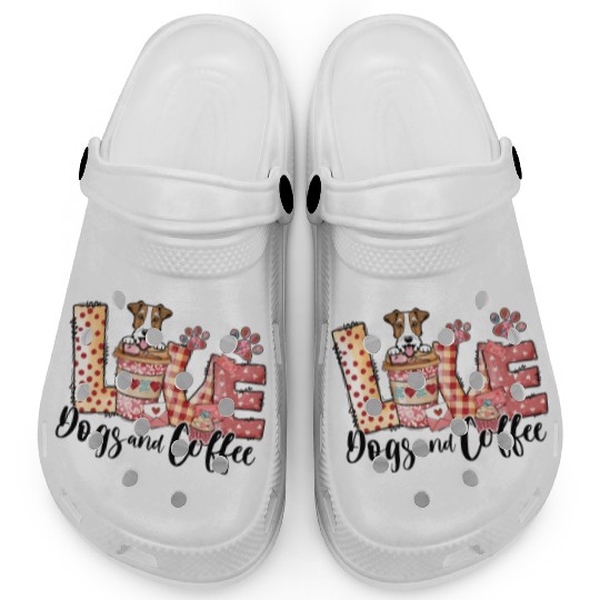 Fox Terrier Dog Coffee Lover Dog Mom Valentines Da Clogs