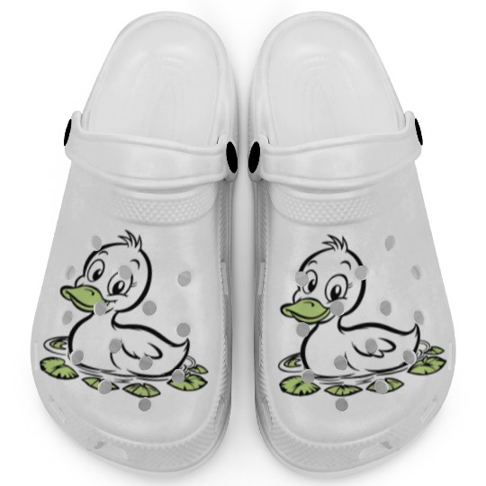Cute duck swimming in a swamp Clogs
