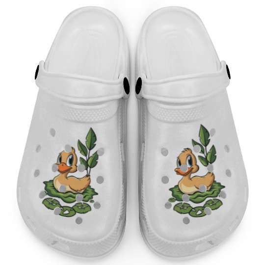 cute duck swimming in a swamp Clogs