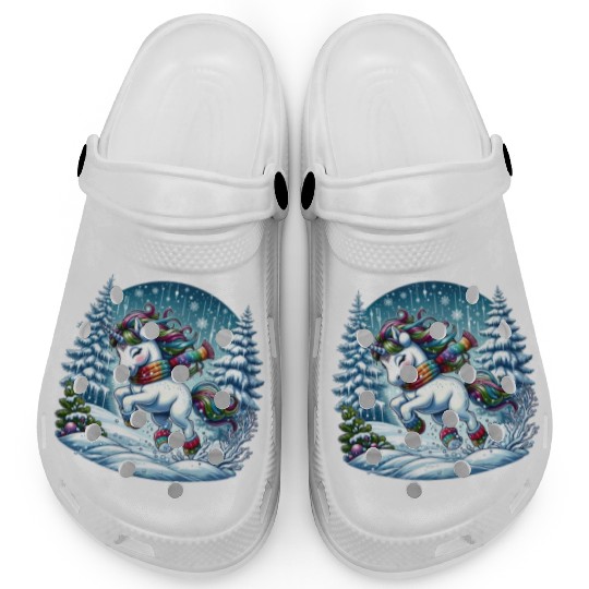 Unicorn in a Winter Wonderland Clogs