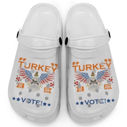 Don't Be A Turkey American Flag Voter Eagle Clogs