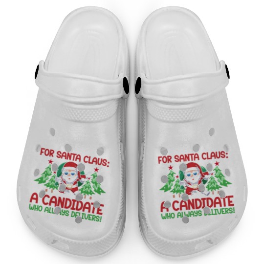 Santa Claus Candidate Christmas Tree Voting Voter Clogs