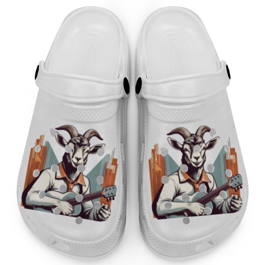 retro goat playing guitar vintage style Clogs