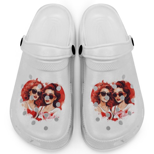Valentines Day Outfit For Her And Her in love Clogs