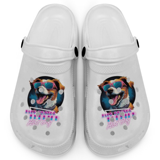 Retro Wave Jack Russel Terrier Hot Dog Clogs