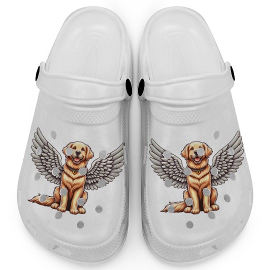 Golden Retriever Angel - Gentle Dog with Wings Clogs