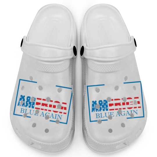 Make America Blue Again Patriotic American Flag Clogs