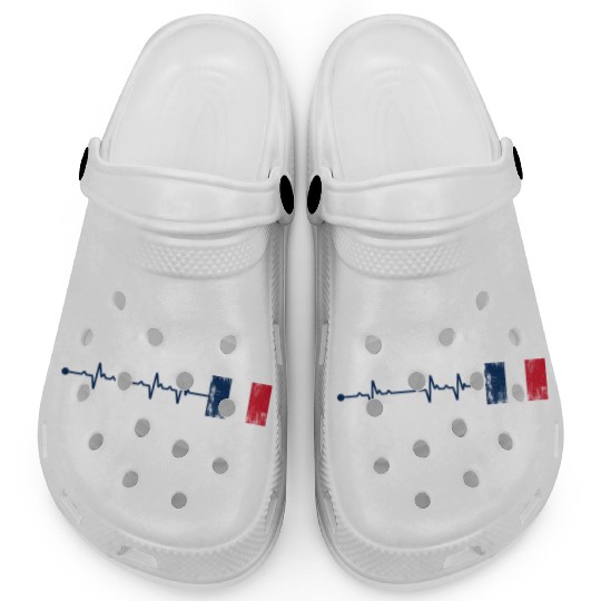France Flag Heartbeat Clogs